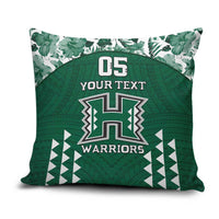 Custom Hawaii Football Pillow Cover Rainbow Warriors Tropical Vibes - Polynesian Pride