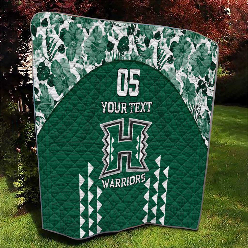 Custom Hawaii Football Quilt Rainbow Warriors Tropical Vibes - Polynesian Pride