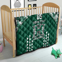 Custom Hawaii Football Quilt Rainbow Warriors Tropical Vibes - Polynesian Pride