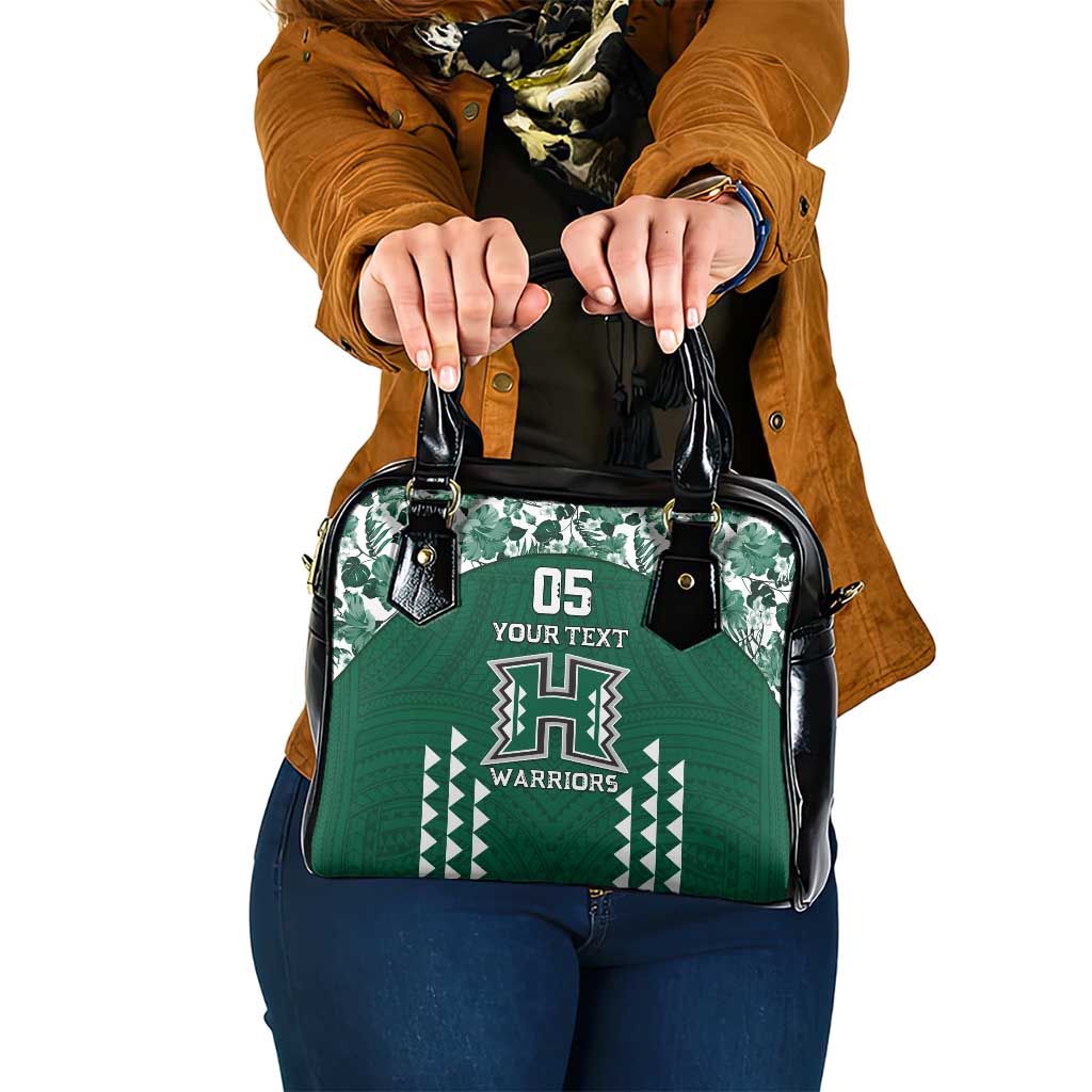 Custom Hawaii Football Shoulder Handbag Rainbow Warriors Tropical Vibes - Polynesian Pride