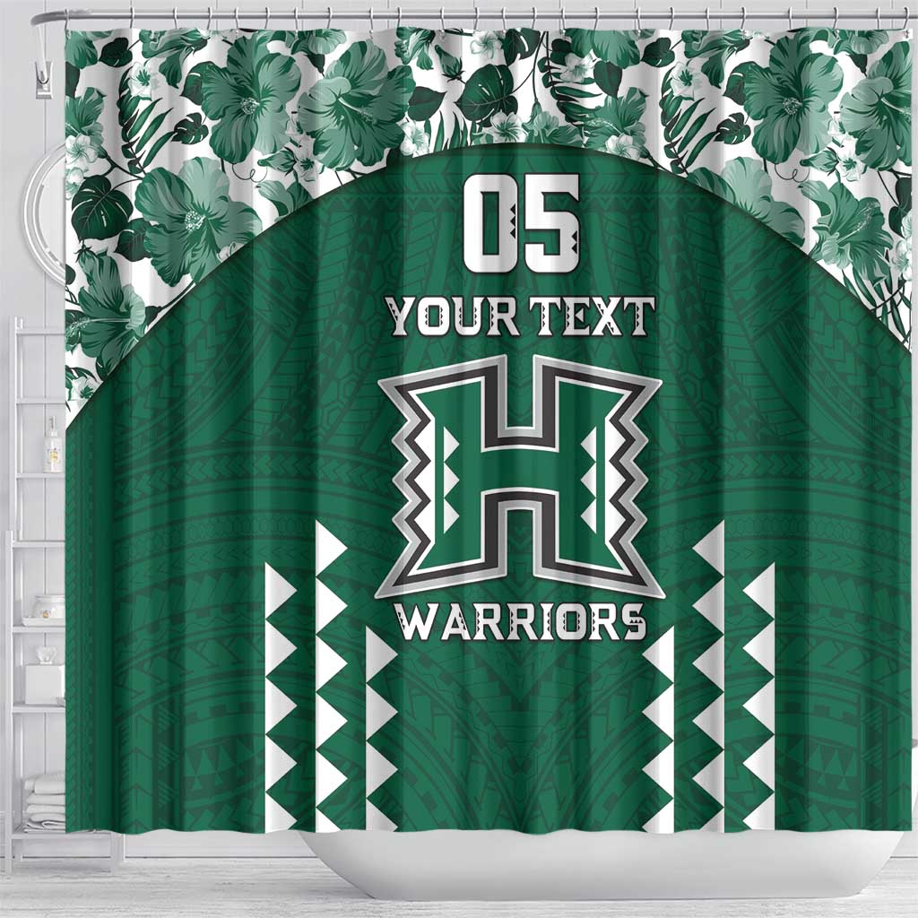 Custom Hawaii Football Shower Curtain Rainbow Warriors Tropical Vibes - Polynesian Pride
