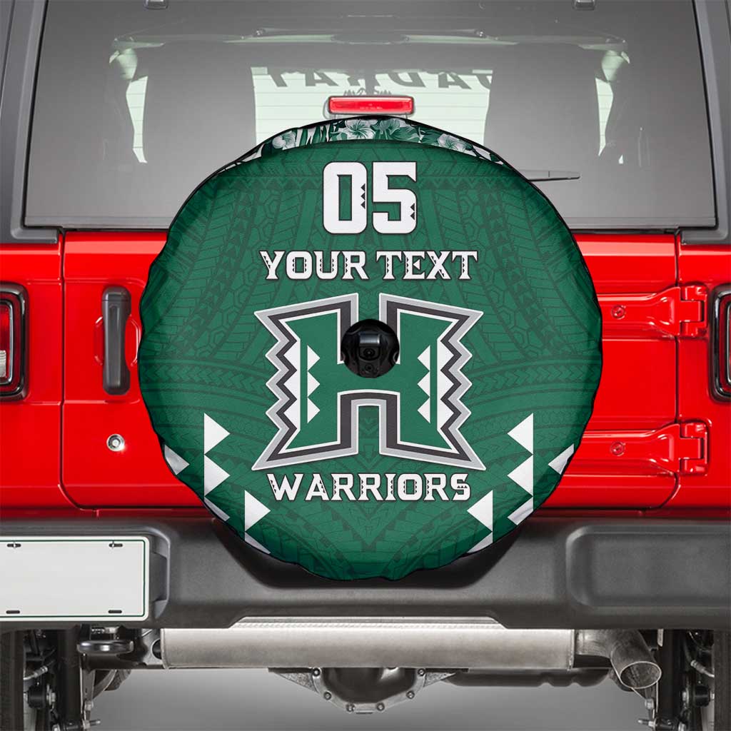 Custom Hawaii Football Spare Tire Cover Rainbow Warriors Tropical Vibes - Polynesian Pride