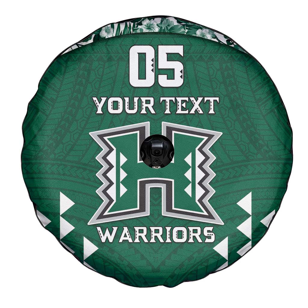 Custom Hawaii Football Spare Tire Cover Rainbow Warriors Tropical Vibes - Polynesian Pride