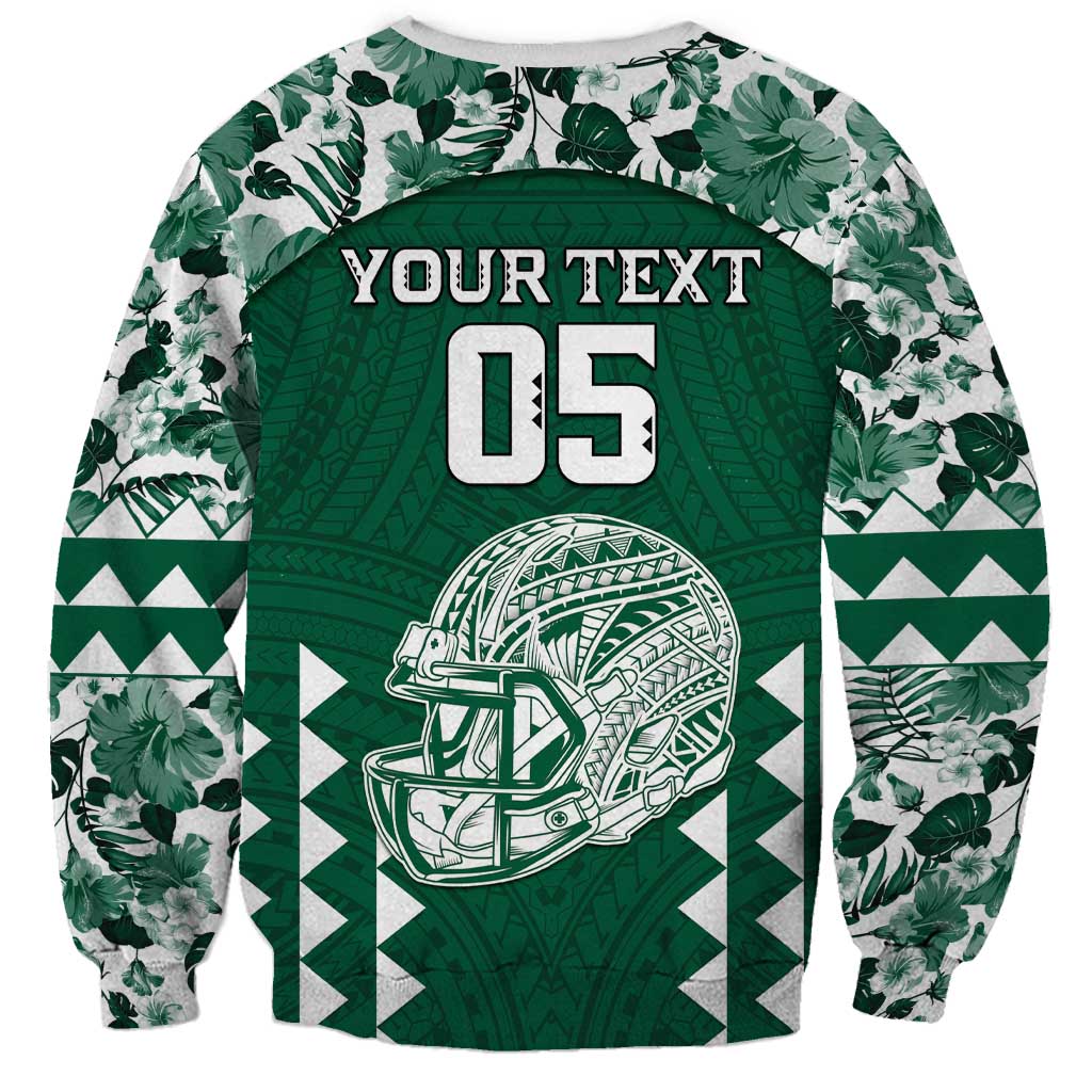 Custom Hawaii Football Sweatshirt Rainbow Warriors Tropical Vibes - Polynesian Pride