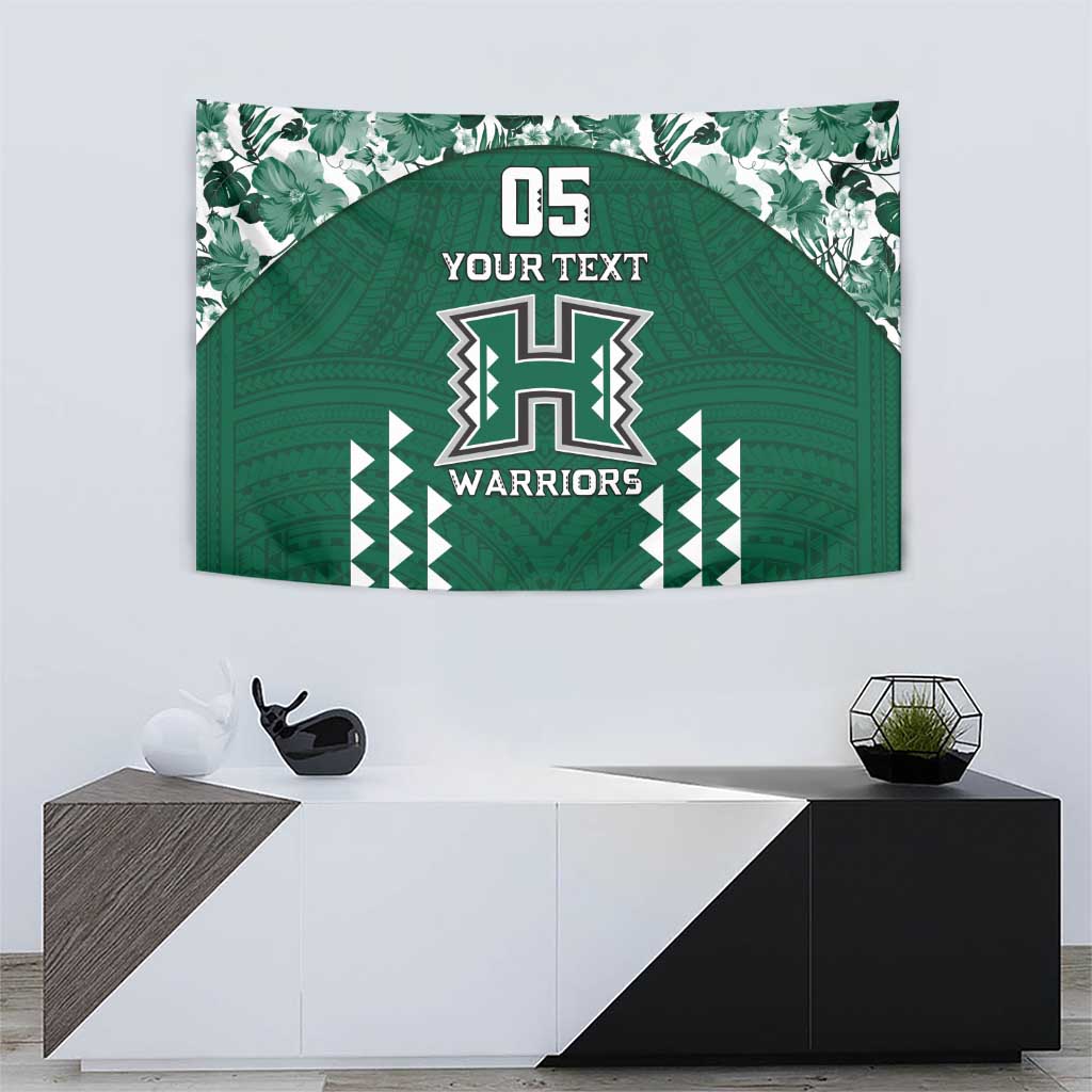 Custom Hawaii Football Tapestry Rainbow Warriors Tropical Vibes - Polynesian Pride
