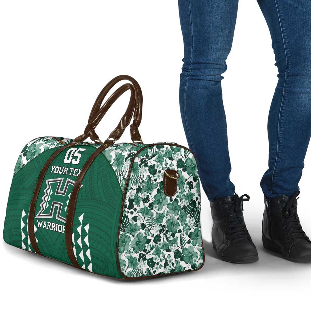 Custom Hawaii Football Travel Bag Rainbow Warriors Tropical Vibes - Polynesian Pride