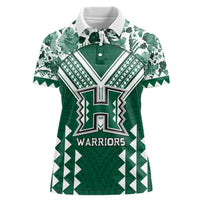 Custom Hawaii Football Women Polo Shirt Rainbow Warriors Tropical Vibes - Polynesian Pride