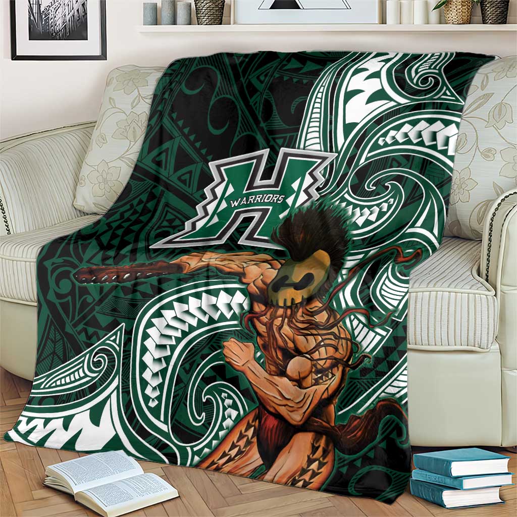 Hawaii Ikaika Warrior Football Blanket Polynesian Tribal Tattoo - Polynesian Pride