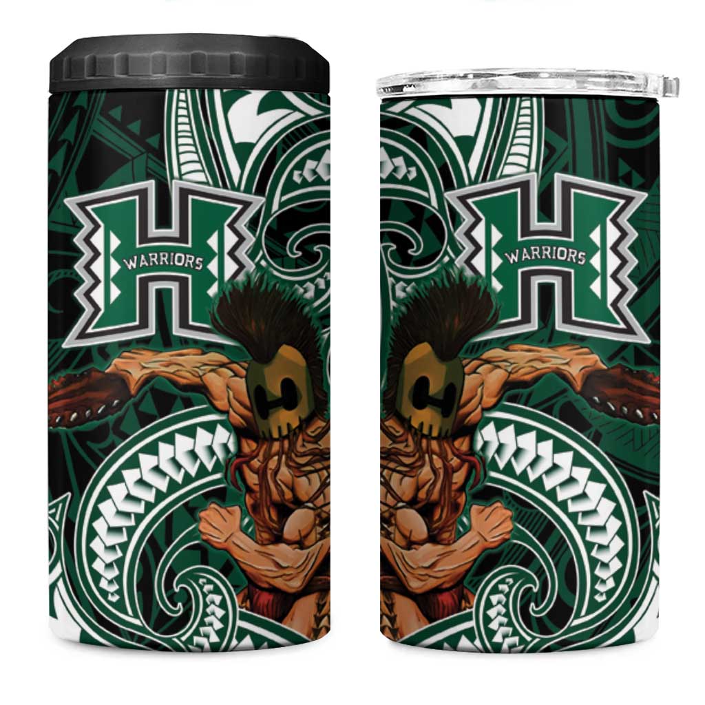 Hawaii Ikaika Warrior Football 4 in 1 Can Cooler Tumbler Polynesian Tribal Tattoo - Polynesian Pride