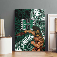 Hawaii Ikaika Warrior Football Canvas Wall Art Polynesian Tribal Tattoo - Polynesian Pride