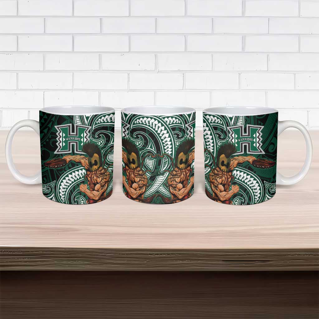 Hawaii Ikaika Warrior Football Ceramic Mug Polynesian Tribal Tattoo - Polynesian Pride