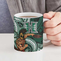 Hawaii Ikaika Warrior Football Ceramic Mug Polynesian Tribal Tattoo - Polynesian Pride