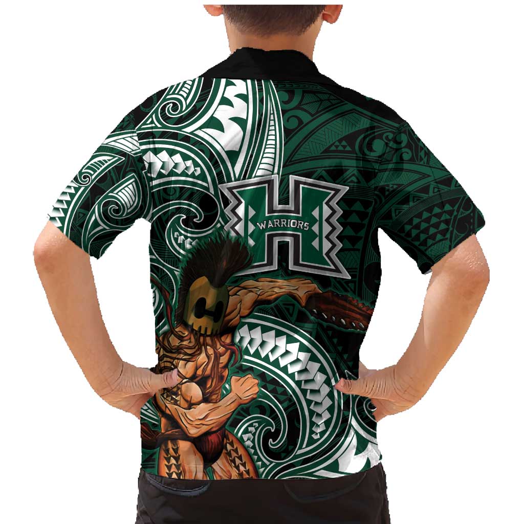 Hawaii Ikaika Warrior Football Family Matching Mermaid Dress and Hawaiian Shirt Polynesian Tribal Tattoo - Polynesian Pride