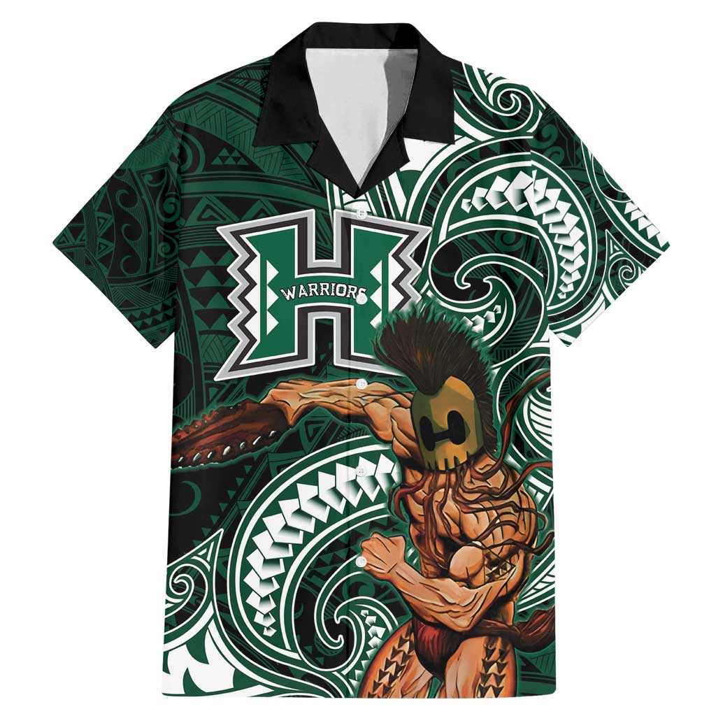 Hawaii Ikaika Warrior Football Family Matching Mermaid Dress and Hawaiian Shirt Polynesian Tribal Tattoo - Polynesian Pride