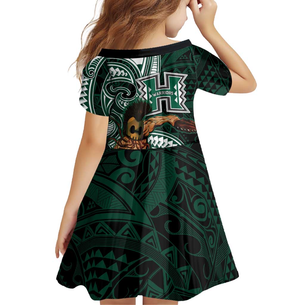 Hawaii Ikaika Warrior Football Family Matching Off Shoulder Short Dress and Hawaiian Shirt Polynesian Tribal Tattoo LT05 - Polynesian Pride