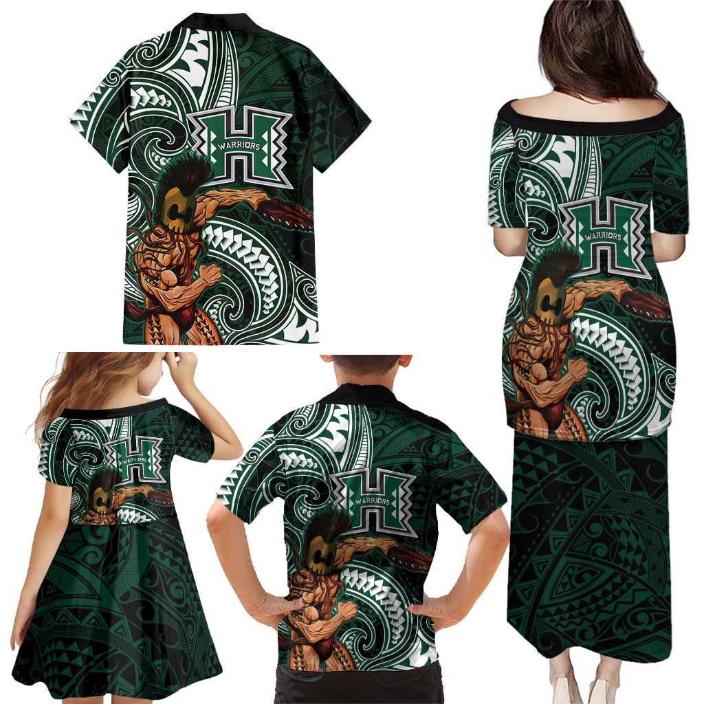 Hawaii Ikaika Warrior Football Family Matching Puletasi and Hawaiian Shirt Polynesian Tribal Tattoo LT05 - Polynesian Pride