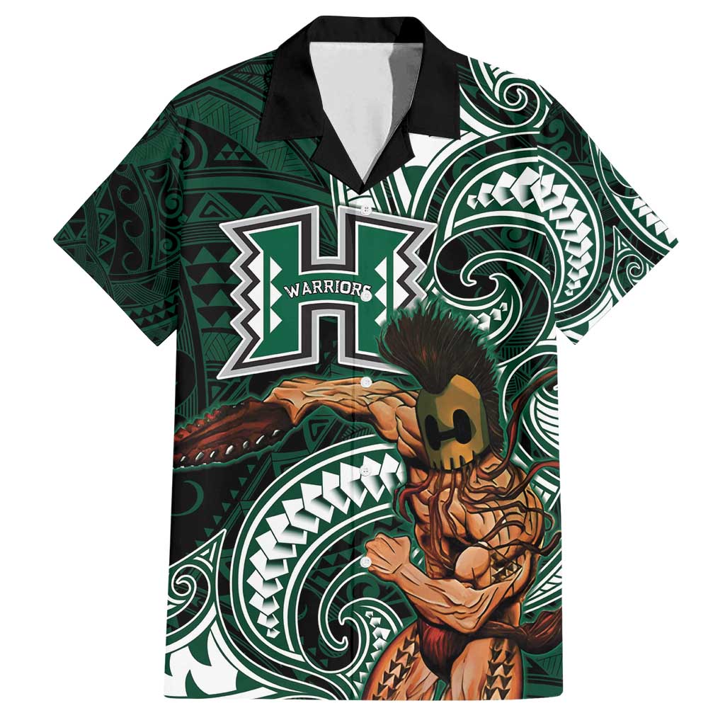 Hawaii Ikaika Warrior Football Family Matching Summer Maxi Dress and Hawaiian Shirt Polynesian Tribal Tattoo - Polynesian Pride