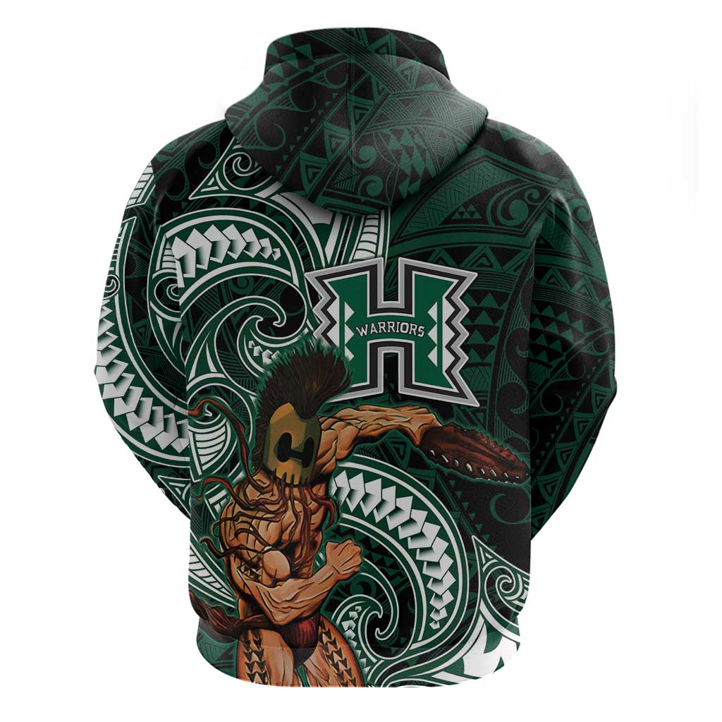 Hawaii Ikaika Warrior Football Hoodie Polynesian Tribal Tattoo - Polynesian Pride