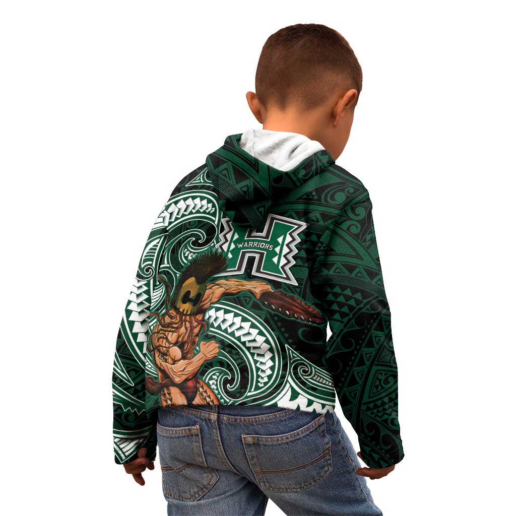 Hawaii Ikaika Warrior Football Kid Hoodie Polynesian Tribal Tattoo - Polynesian Pride