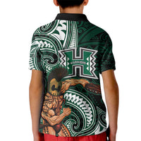 Hawaii Ikaika Warrior Football Kid Polo Shirt Polynesian Tribal Tattoo - Polynesian Pride