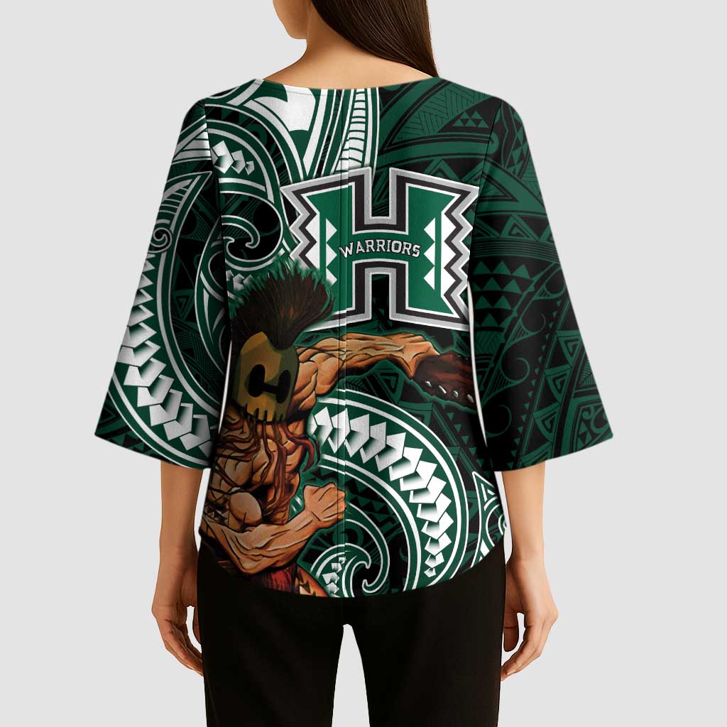 Hawaii Ikaika Warrior Football Kimono Sleeve Blouse Polynesian Tribal Tattoo - Polynesian Pride