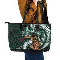 Hawaii Ikaika Warrior Football Leather Tote Bag Polynesian Tribal Tattoo - Polynesian Pride