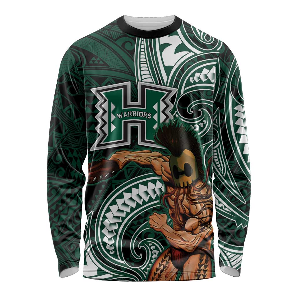 Hawaii Ikaika Warrior Football Long Sleeve Shirt Polynesian Tribal Tattoo - Polynesian Pride