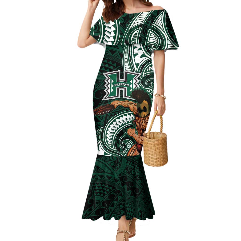 Hawaii Ikaika Warrior Football Mermaid Dress Polynesian Tribal Tattoo - Polynesian Pride
