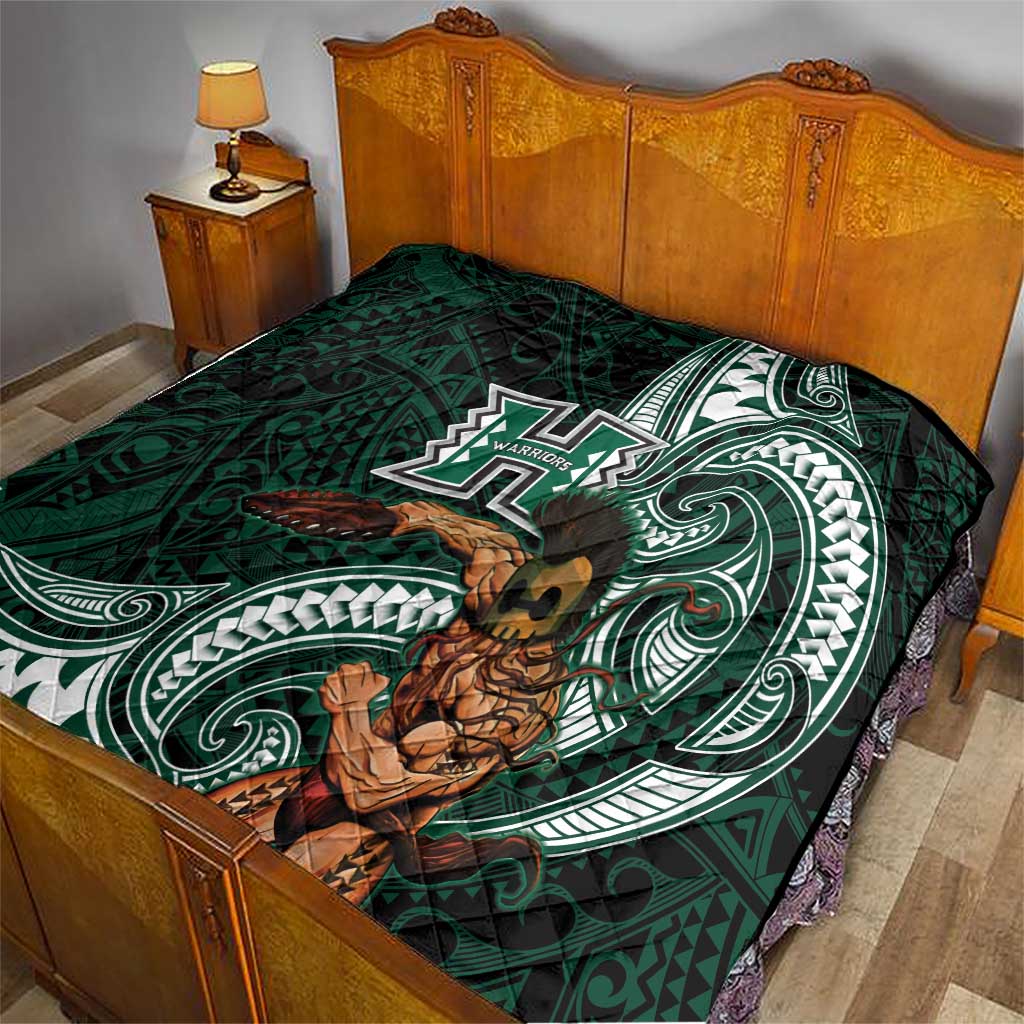 Hawaii Ikaika Warrior Football Quilt Polynesian Tribal Tattoo - Polynesian Pride