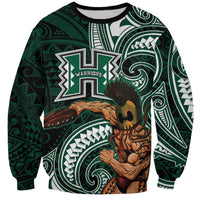 Hawaii Ikaika Warrior Football Sweatshirt Polynesian Tribal Tattoo - Polynesian Pride