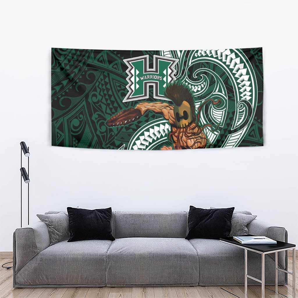 Hawaii Ikaika Warrior Football Tapestry Polynesian Tribal Tattoo - Polynesian Pride