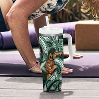 Hawaii Ikaika Warrior Football Tumbler With Handle Polynesian Tribal Tattoo - Polynesian Pride
