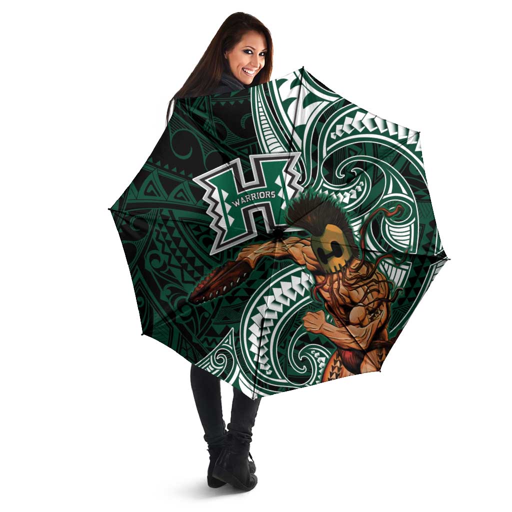 Hawaii Ikaika Warrior Football Umbrella Polynesian Tribal Tattoo - Polynesian Pride