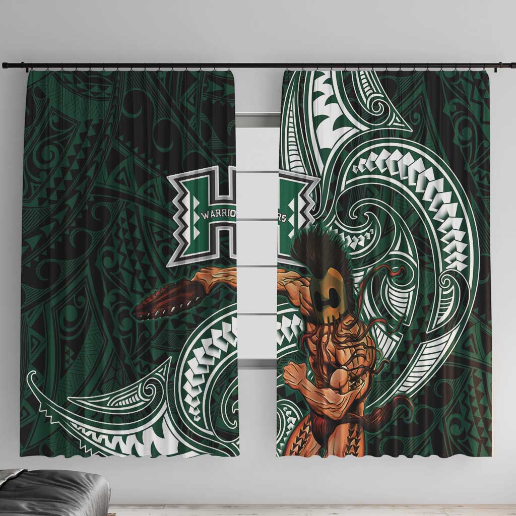 Hawaii Ikaika Warrior Football Window Curtain Polynesian Tribal Tattoo - Polynesian Pride