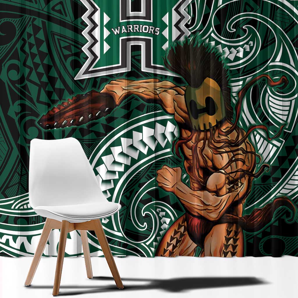 Hawaii Ikaika Warrior Football Window Curtain Polynesian Tribal Tattoo - Polynesian Pride