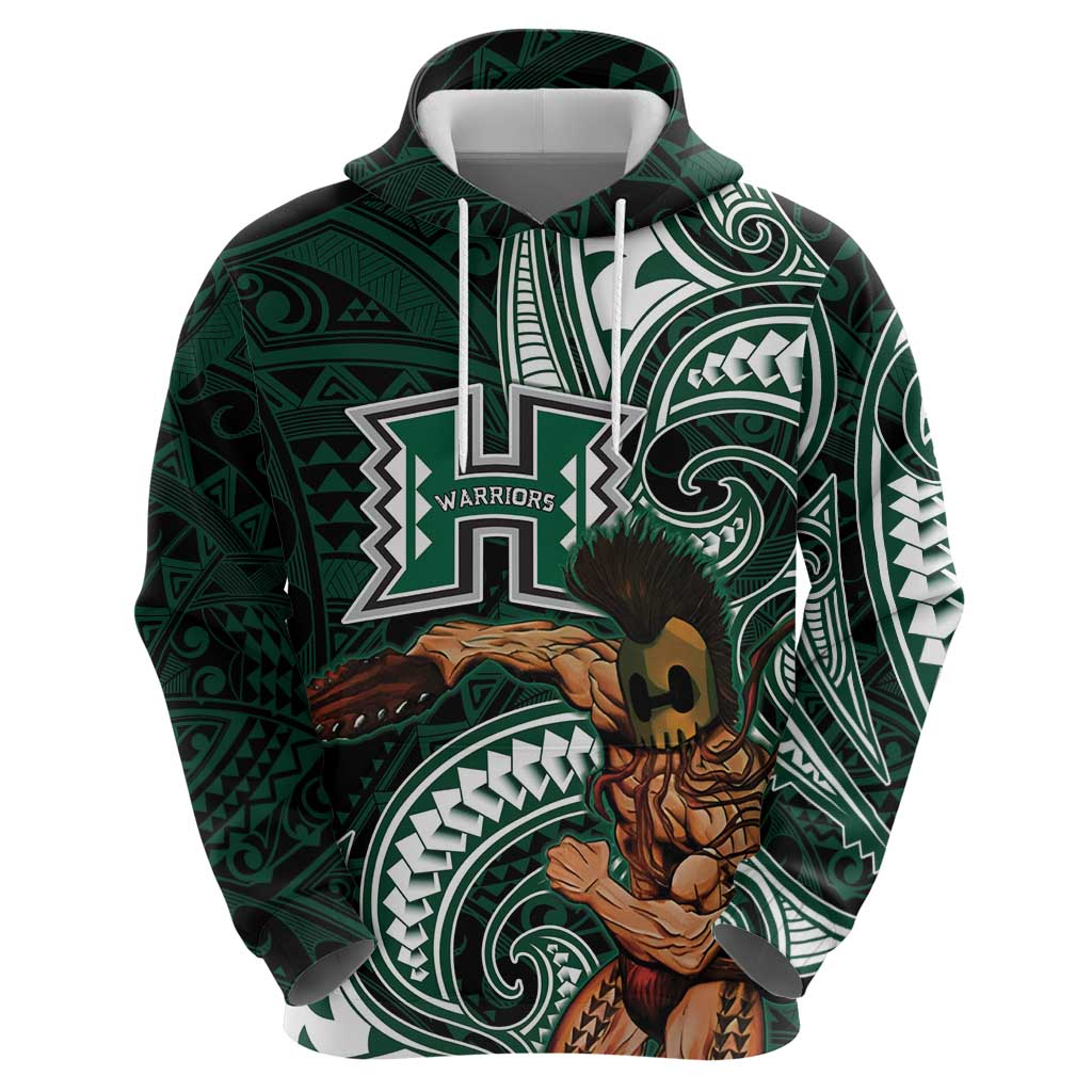 Hawaii Ikaika Warrior Football Zip Hoodie Polynesian Tribal Tattoo - Polynesian Pride