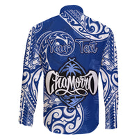Personalised Hafa Adai Guam History and Chamorro Heritage Day Family Matching Long Sleeve Bodycon Dress and Hawaiian Shirt Blue Latte Stone LT05 - Polynesian Pride