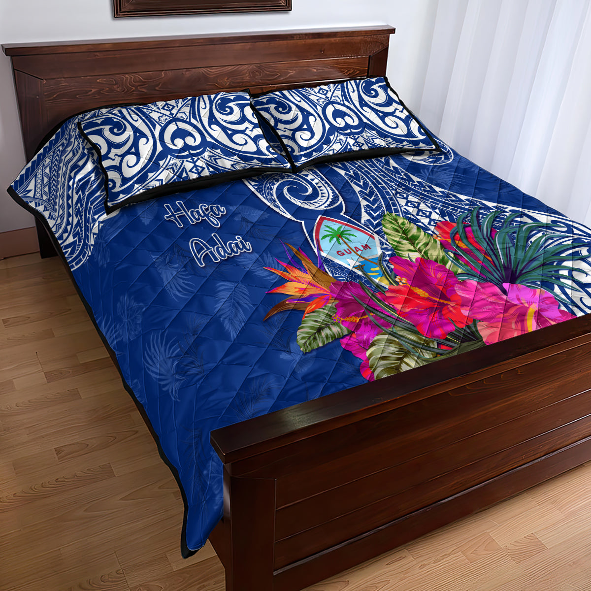 Hafa Adai Guam History and Chamorro Heritage Day Quilt Bed Set Blue Latte Stone LT05 - Polynesian Pride
