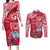 Personalised Hafa Adai Guam History and Chamorro Heritage Day Couples Matching Long Sleeve Bodycon Dress and Long Sleeve Button Shirt Red Latte Stone LT05 Red - Polynesian Pride