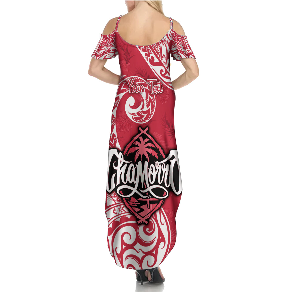 Personalised Hafa Adai Guam History and Chamorro Heritage Day Family Matching Summer Maxi Dress and Hawaiian Shirt Red Latte Stone LT05 - Polynesian Pride
