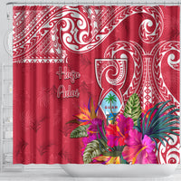 Hafa Adai Guam History and Chamorro Heritage Day Shower Curtain Red Latte Stone LT05 - Polynesian Pride