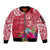 Personalised Hafa Adai Guam History and Chamorro Heritage Day Sleeve Zip Bomber Jacket Red Latte Stone LT05 Unisex Red - Polynesian Pride