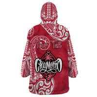 Personalised Hafa Adai Guam History and Chamorro Heritage Day Wearable Blanket Hoodie Red Latte Stone LT05 - Polynesian Pride