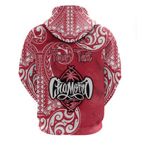 Personalised Hafa Adai Guam History and Chamorro Heritage Day Zip Hoodie Red Latte Stone LT05 - Polynesian Pride