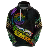 Personalised LGBT History Month Hoodie Proud And Happy Polynesian Dolphin LT05 - Polynesian Pride
