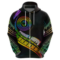 Personalised LGBT History Month Hoodie Proud And Happy Polynesian Dolphin LT05 - Polynesian Pride