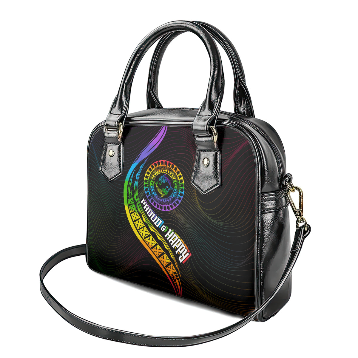 LGBT History Month Shoulder Handbag Proud And Happy Polynesian Dolphin LT05 - Polynesian Pride