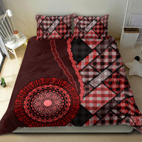 New Zealand Aotearoa Bedding Set Maori Harakeke Weaving Pattern Red LT05 - Polynesian Pride