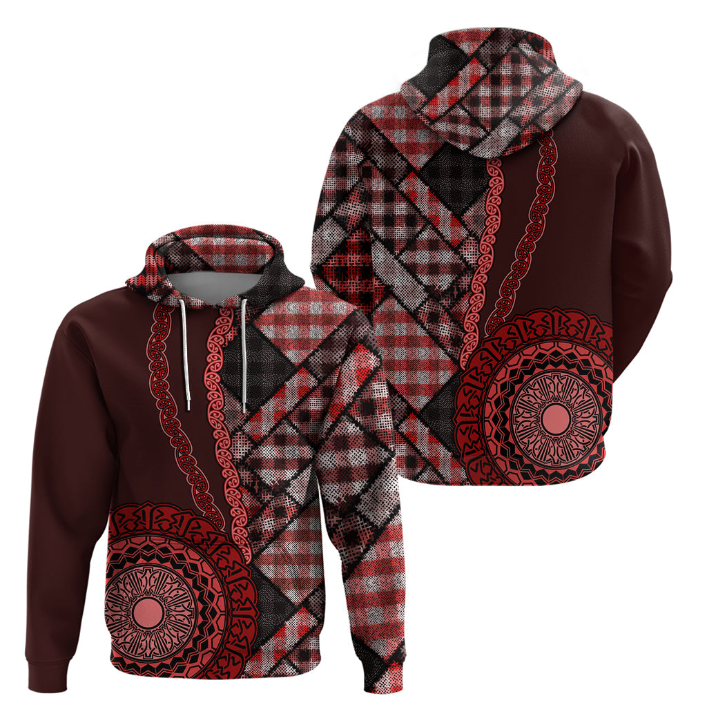 New Zealand Aotearoa Zip Hoodie Maori Harakeke Weaving Pattern Red LT05 - Polynesian Pride