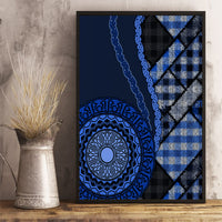 New Zealand Aotearoa Canvas Wall Art Maori Harakeke Weaving Pattern Blue LT05 - Polynesian Pride